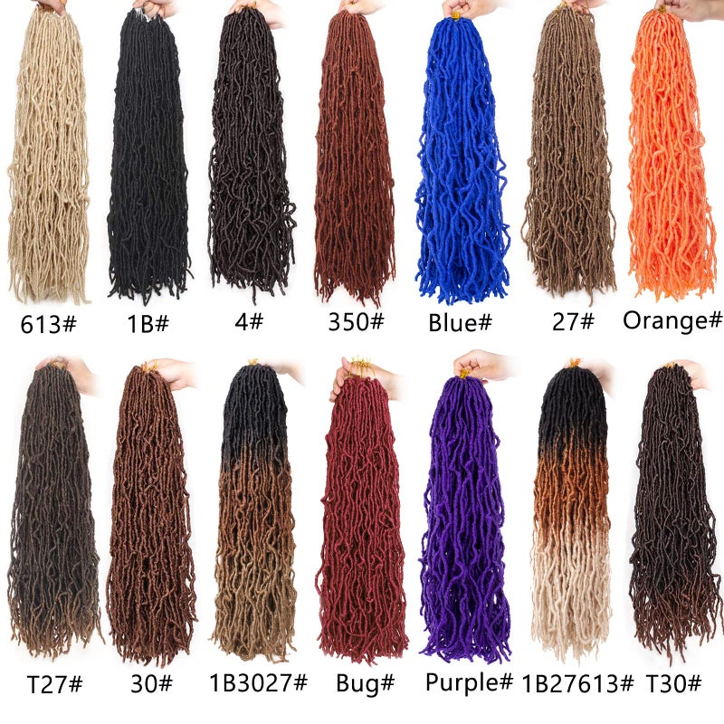 ZRQ 24 Inch New Faux Locs Hair 2Packs Synthetic Natural Wavy Crochet Hair Pre-Looped Most Natural Goddess Soft Locs Hair Extensions for Black Women (24 Inch, 30#) - Image 5